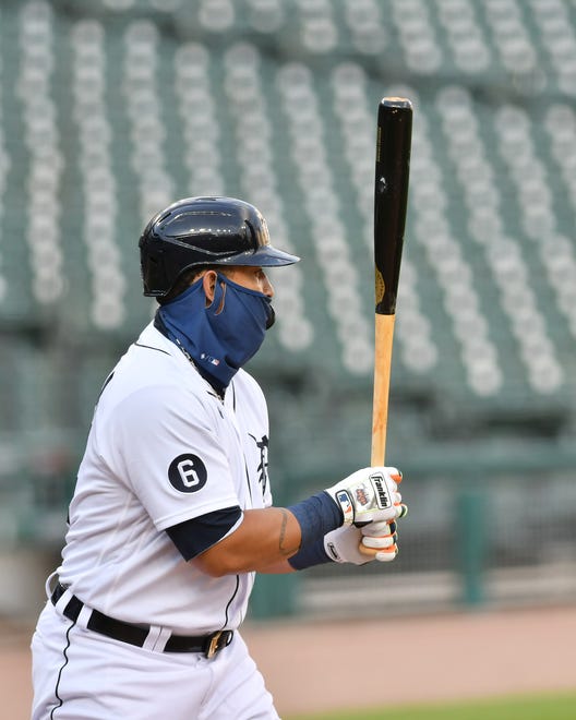 Tigers designated hitter Miguel Cabrera bats in the first inning.