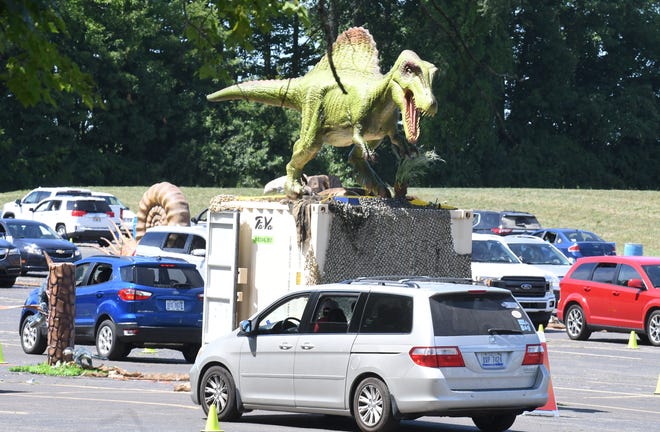 Jurassic Quest in the parking lot at DTE Energy Music Theatre.