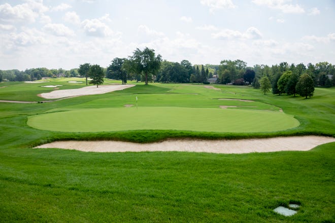The 18th green on the South Course of Oakland Hills Country Club.