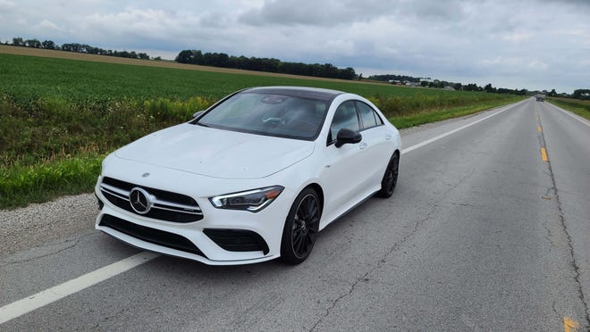 The 302-horse 2020 Mercedes-AMG CLA 35 enjoys the long, flat country roads of middle Ohio.
