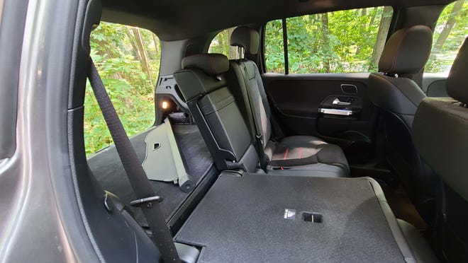 The 2020 Mercedes GLB offers cargo-plus room with seats that fold flat.