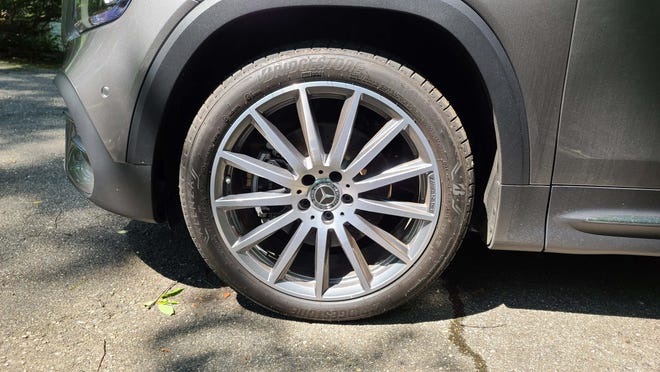 The tires on the 2020 Mercedes GLB have a little more sidewall than the CLA sedan, in case you want to take it off-road.