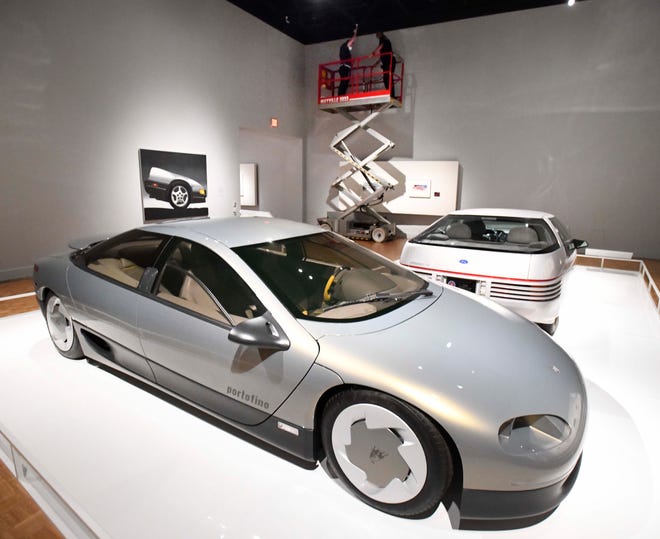 A 1987 Lamborghini Portofino at the "Detroit Style: Car Design in the Motor City, 1950-2020" show at the Detroit Institute of Arts in Detroit, Michigan  on November 10, 2020.