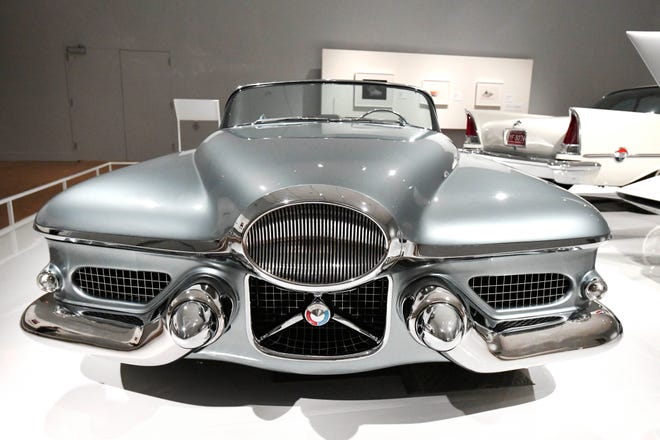 A 1951 LeSabre by General Motors at the "Detroit Style: Car Design in the Motor City, 1950-2020" show at the Detroit Institute of Arts in Detroit, Michigan  on November 10, 2020.