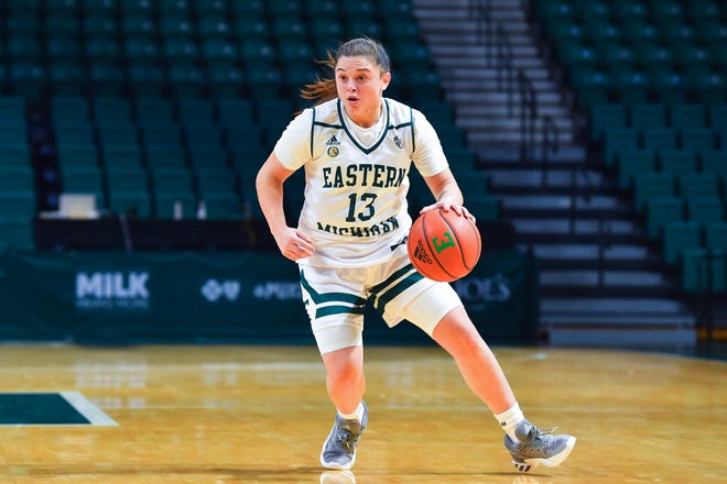 Jenna Annecchiarico had 14 points and 10 rebounds in Eastern Michigan's win over Akron on Saturday.