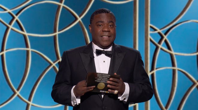 In this video grab issued Sunday, Feb. 28, 2021, by NBC, Tracy Morgan presents an award at the Golden Globe Awards.