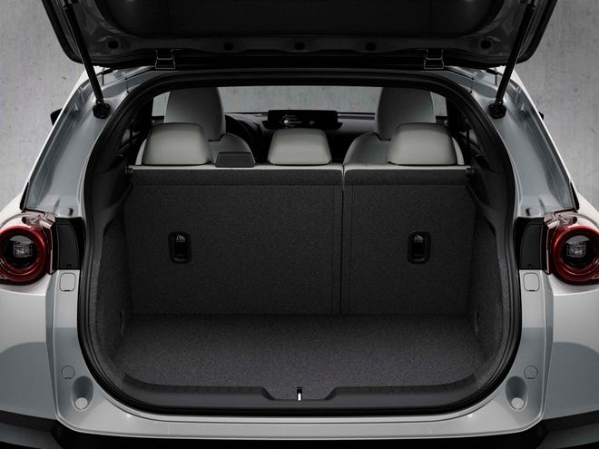 The Mazda MX-30 EV is an SUV with corresponding cargo space under the hatch.