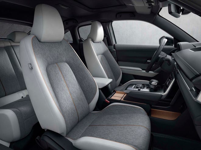 The interior of the 2022 Mazda MX-30 EV.