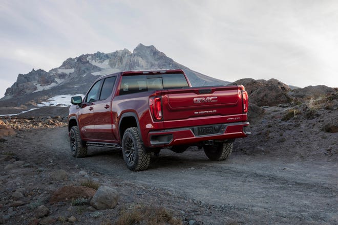 2022 GMC Sierra 1500 AT4X in Cayenne in Red Tintcoat.